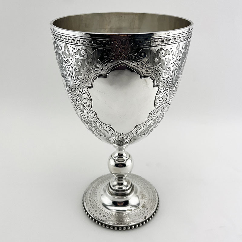 Large Victorian Sterling Silver Goblet or Trophy (1886)