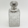 Large Victorian Sterling Silver Topped Perfume Bottle (1889)