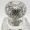 Large Victorian Sterling Silver Topped Perfume Bottle