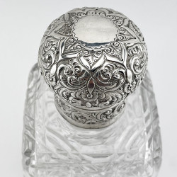 Large Victorian Sterling Silver Topped Perfume Bottle