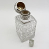 Large Victorian Sterling Silver Topped Perfume Bottle