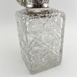 Large Victorian Sterling Silver Topped Perfume Bottle