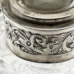 Large Victorian Sterling Silver Topped Perfume Bottle