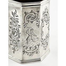 Early Victorian Octagonal Sterling Silver Christening Mug