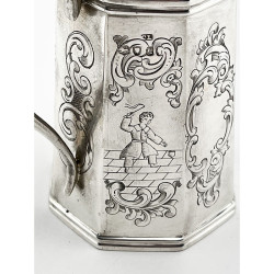 Early Victorian Octagonal Sterling Silver Christening Mug