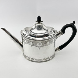 George III Peter and Anne Bateman Sterling Silver Teapot (1795)