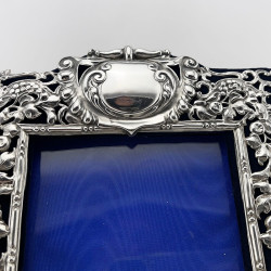 Large Decorative Victorian Sterling Silver Photo Frame
