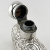 Pretty Victorian Sterling Silver Embossed Hip Flask