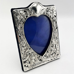 Edwardian Sterling Silver Photo Frame with Heart Shaped Window (1902)
