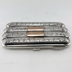 Four Section Chester Sterling Silver Torpedo Shaped Cigar Case (1897)