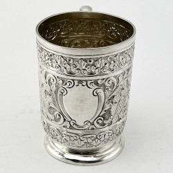 Large William Hutton Sterling Silver Christening Mug