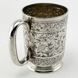 Large William Hutton Sterling Silver Christening Mug