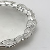 George II Sterling Silver Circular Salver with Shell and Scroll Border