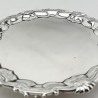 George II Sterling Silver Circular Salver with Shell and Scroll Border