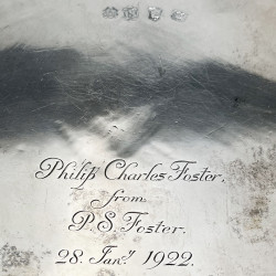 George II Sterling Silver Circular Salver with Shell and Scroll Border