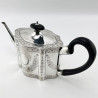 Georgian Sterling Silver Teapot with Ebony Handle