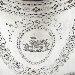 Georgian Sterling Silver Teapot with Ebony Handle