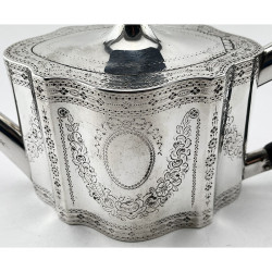 Georgian Sterling Silver Teapot with Ebony Handle