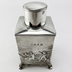 Thomas Hayes Square Sterling Silver Victorian Tea Caddy (1897)