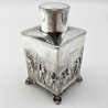 Thomas Hayes Square Sterling Silver Victorian Tea Caddy