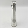 Unusual Victorian Sterling Silver Hunting Style Hip Flask (1859)