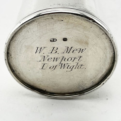 Unusual Victorian Sterling Silver Hunting Style Hip Flask