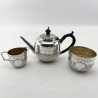 Victorian Sterling Silver Bachelor Style Three Piece Tea Set (1888)