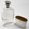 Handsome Victorian Sterling Silver and Cut Glass Hip Flask
