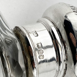 Handsome Victorian Sterling Silver and Cut Glass Hip Flask