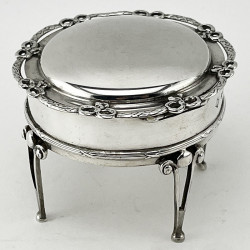 Unusual Edwardian Sterling Silver Jewellery or Trinket Box (1906)