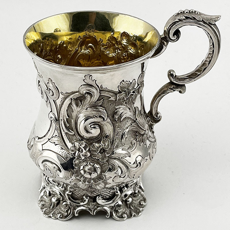 Victorian Sterling Silver Christening Mug with Gilt Interior (1856)