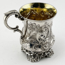 Victorian Sterling Silver Christening Mug with Gilt Interior