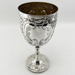 Large Impressive Victorian Sterling Silver Goblet or Trophy Cup (1894)