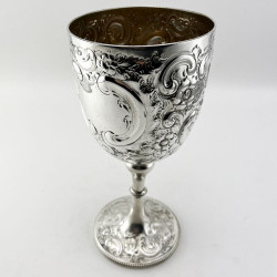 Large Impressive Victorian Sterling Silver Goblet or Trophy Cup