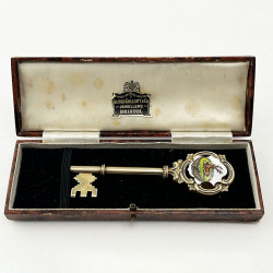 Good Quality Commemorative Sterling Silver and Enamel Key (1934)