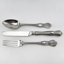 Three Piece Victorian Sterling Silver Christening Set
