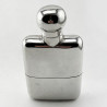 Plain Edwardian Rectangular Sterling Silver Hip Flask