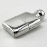 Plain Edwardian Rectangular Sterling Silver Hip Flask