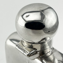 Plain Edwardian Rectangular Sterling Silver Hip Flask