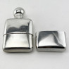 Plain Edwardian Rectangular Sterling Silver Hip Flask