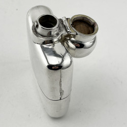 Plain Edwardian Rectangular Sterling Silver Hip Flask