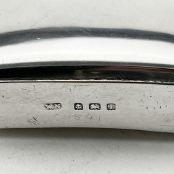 Plain Edwardian Rectangular Sterling Silver Hip Flask