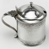 Georgian Sterling Silver Drum Shaped Mustard Pot (1800)