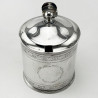 Georgian Sterling Silver Drum Shaped Mustard Pot
