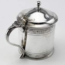 Georgian Sterling Silver Drum Shaped Mustard Pot