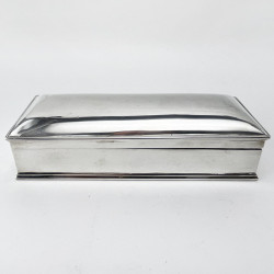 Plain Edwardian Sterling Silver Jewellery or Trinket Box (1903)