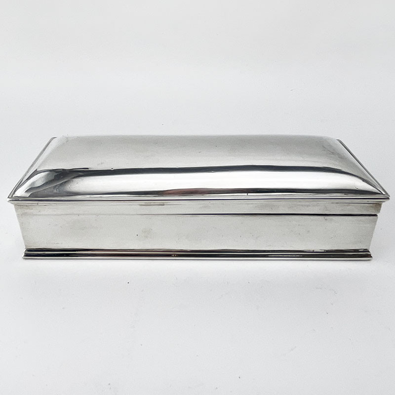 Plain Edwardian Sterling Silver Jewellery or Trinket Box (1903)