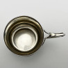 Unusual Shaped Edwardian Sterling Silver Mug with Scroll Handle
