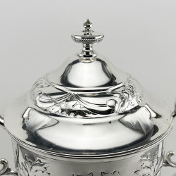 Victorian Silver Plated Lidded Trophy Cup with Two Vacant Cartouche