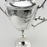 Victorian Silver Plated Lidded Trophy Cup with Two Vacant Cartouche